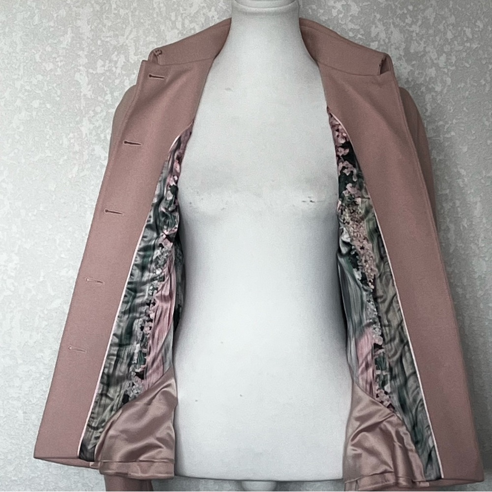 Ted Baker Touch of Cashmere Wool Blend Blazer Sz 3 Luxury European Chic Designer - Picture 10 of 16
